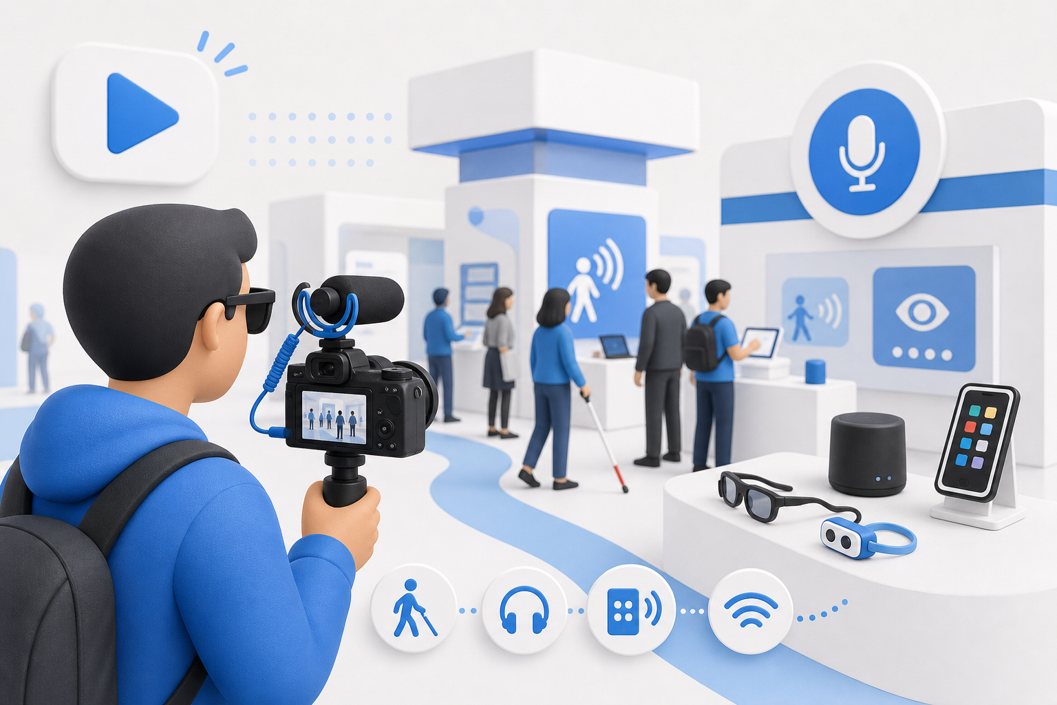 Descripción de imagen: ilustración generada para el artículo Vídeo VLOG Tifloinnova 2022 en AliBlueBox.