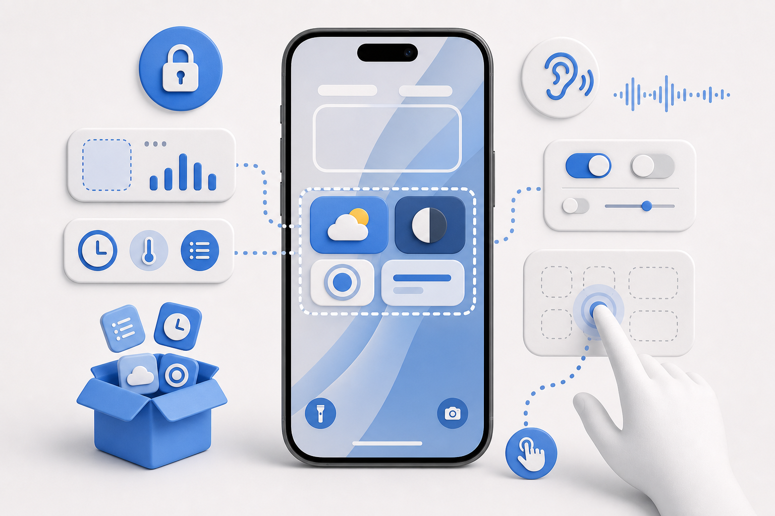 Descripción de imagen: ilustración generada para el artículo Personaliza Tu Pantalla De Bloqueo Con Widgets Como Un PRO A Ciegas en AliBlueBox.