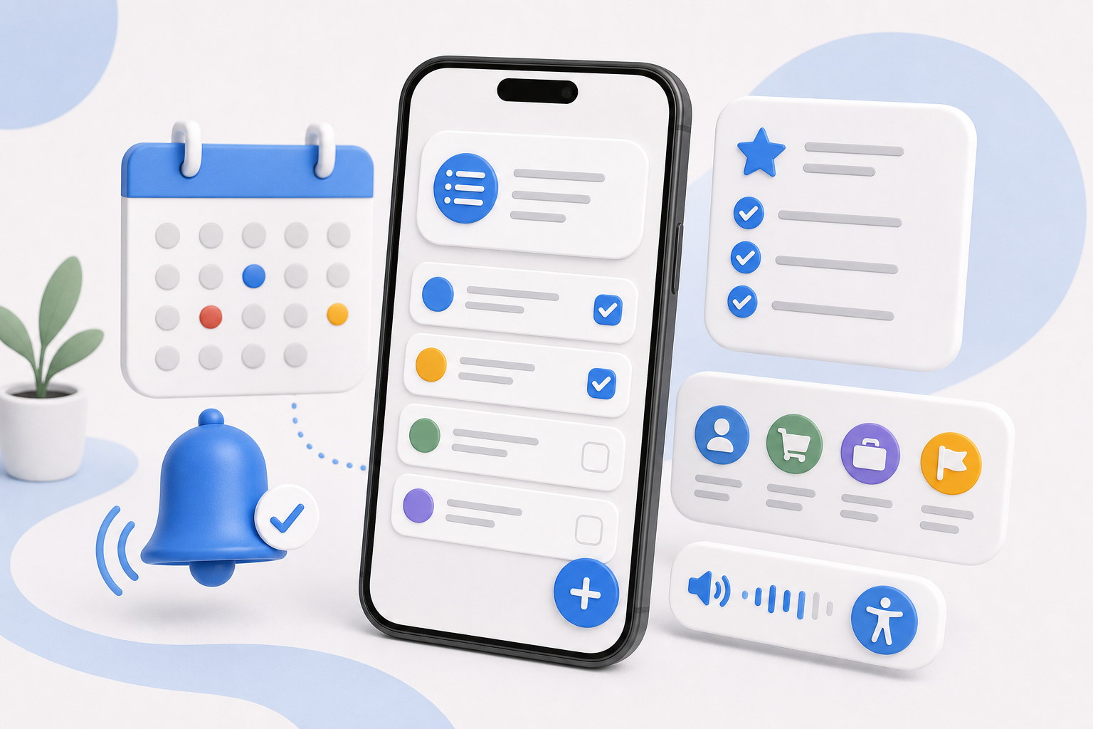 Descripción de imagen: ilustración generada para el artículo Novedades iOS 17: Recordatorios en AliBlueBox.
