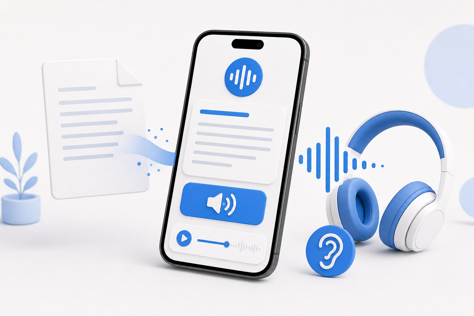 Descripción de imagen: ilustración generada para el artículo Transformando Texto A Voz Con La App LUP en AliBlueBox.