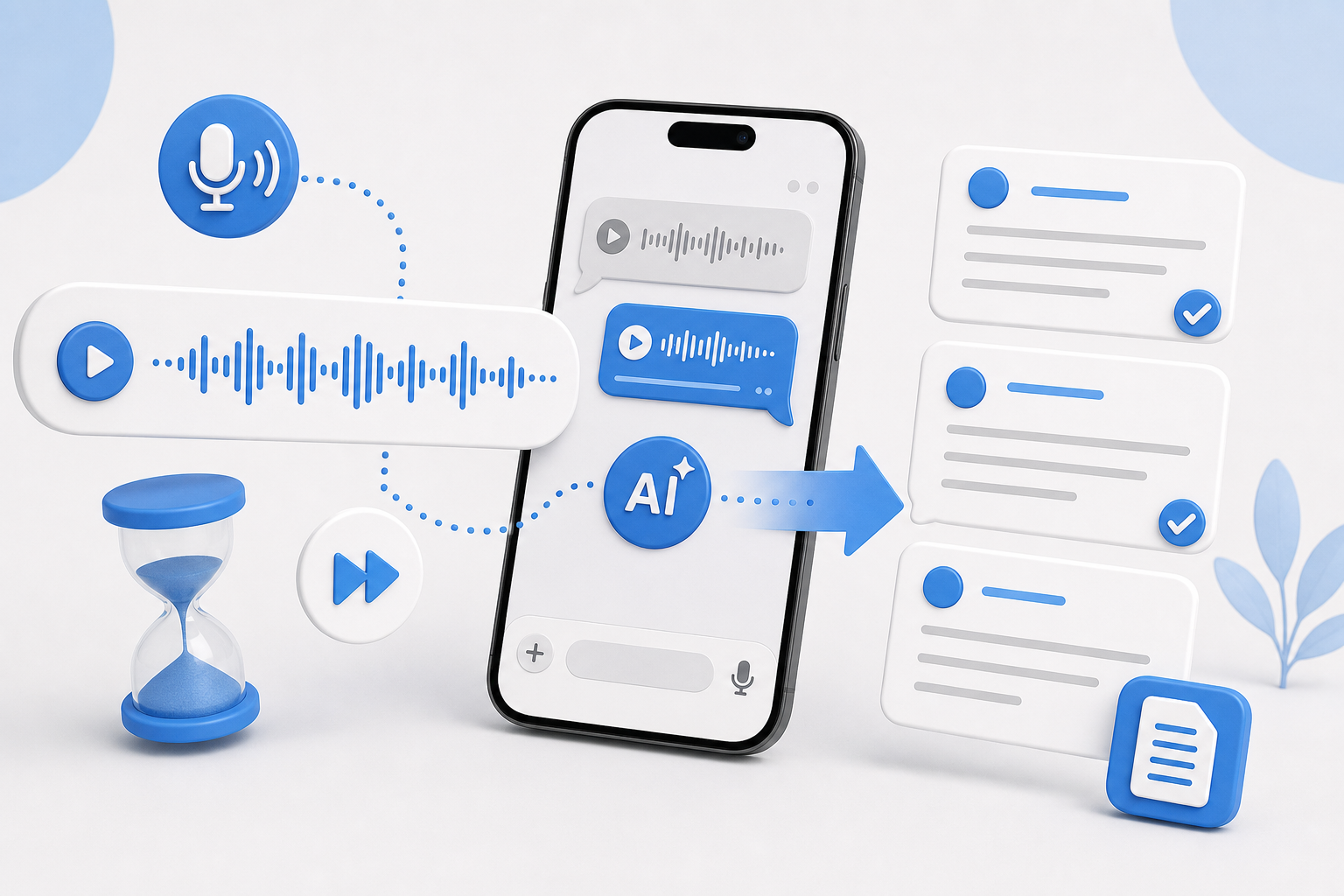 Descripción de imagen: ilustración generada para el artículo ¡Adiós Audios Eternos! 🚫🎧 Convierte Mensajes de Voz en Texto con esta App 📱😎 en AliBlueBox.